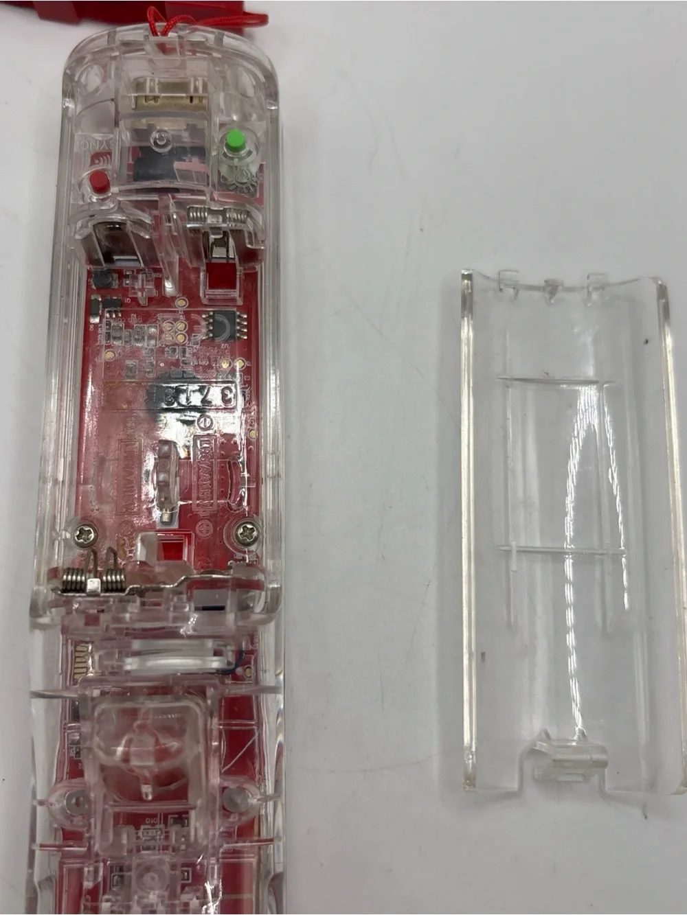 Afterglow Wii Remote Controller Clear Red Motion Plus LED Lights Tested Working